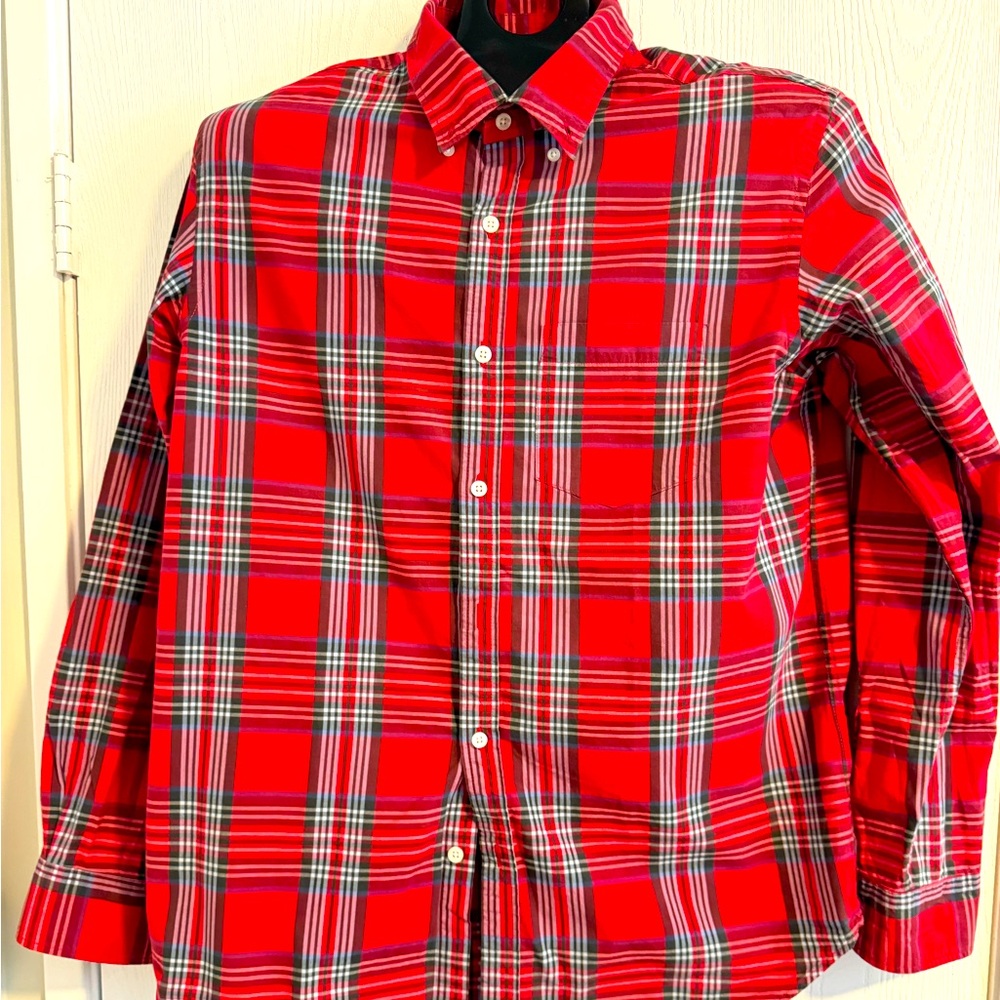 Old Navy Mens Regular Fit Red Flannel Long Sleeve Shirt Size L